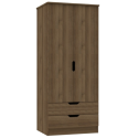Europa Couture 2 Door 2 Drawer Wardrobe in Walnut
