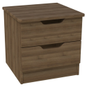 Europa Couture: 2 Drawer Bedside with Lockable Top Drawer-Walnut