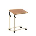 Laminate Top Overbed Table With Castors Wood Effect