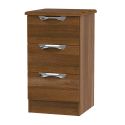 Europa Viva: 3 Drawer Bedside With Lockable Top Drawer