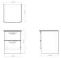 Europa Viva Noche: 2 Drawer Bedside With Lockable Top Drawer