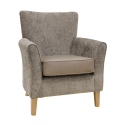 Claremont Velour Stone Mid Back Lounge Chair