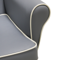 Richmond High Back Chair in Grey with Cream Piping
