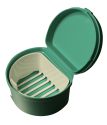Denture Cup With Hinged Lid & Strainer Denture Cup With Hinged Lid & Strainer