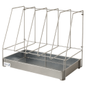 Pan Rack And Drip Tray for 5 Bedpans, Stainless Steel Pan Rack And Drip Tray for 5 Bedpans, Stainless Steel