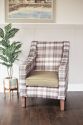 Hilton Green Check High Back Chair