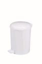 Plastic White Round Pedal Bin 6Ltr