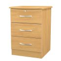 Stretton 3 Drawer Bedside, Modern Oak, Lock On Top Drawer Stretton 3 Drawer Bedside, Modern Oak, Lock On Top Drawer