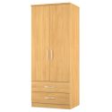 Stretton 2 Door 2 Drawer Wardrobe Modern Oak