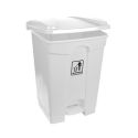 45Ltr White Plastic Pedal Bin