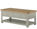 Portland Grand Coffee Table With 2 Drawers - Stone