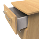 Europa Urban 2 Drawer Bedside With Lockable Top Drawer-Modern Oak
