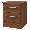 Europa Urban 2 Drawer Bedside With Lockable Top Drawer-Noche Waknut