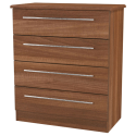 Europa Urban 4 Drawer Chest: Noche Walnut