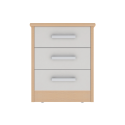 Voyage 3 Drawer Bedside In Lissa Oak With Cream Drawers Voyage 3 Drawer Bedside In Lissa Oak With Cream Drawers