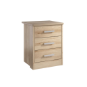 Voyage 3 Drawer Bedside in Elm