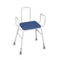 Perching Shower Stool with Arm rests, back rests and padded seat