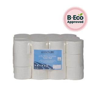 Toilet Tissue 2Ply White, Coreless 100M