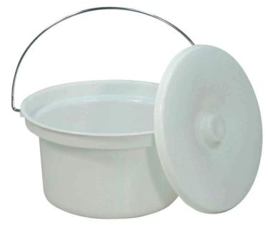 Commode Pan And Lid - Round/White