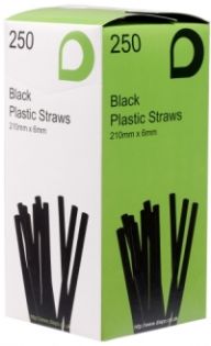 Black Jumbo Flexi Straws box 250