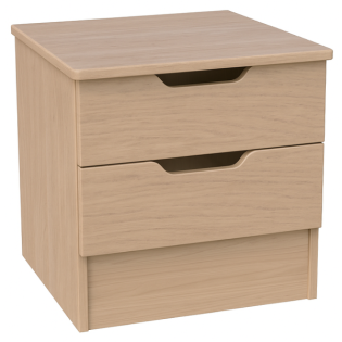 Europa Couture: 2 Drawer Bedside With Lockable Top Drawer-Light Oak