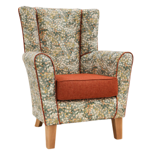 Hadnall Blossom Lounge Chair with Wings Front view