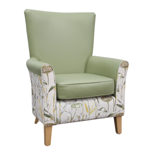 Claremont Wildflower Lemon Lounge Chair Without Wings