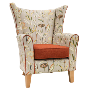 Claremont Wildflower Lounge Chair with Wings