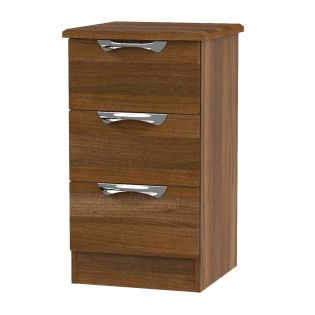 Europa Viva: 3 Drawer Bedside With Lockable Top Drawer
