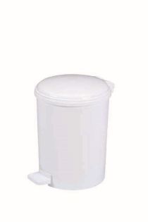 Plastic White Round Pedal Bin 6Ltr