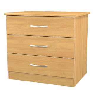 Stretton 3 Drawer Wide Chest Modern Oak
