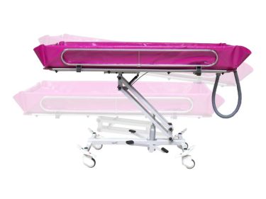 Crystal Manual Adj Height Shower Trolley with Fixed Platform, Length 192cm