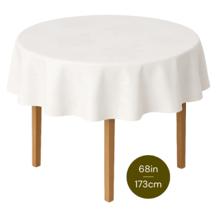 Round Table Cloth with Rose Design (68in / 173cm) - 10 COLOURS AVAILABLE