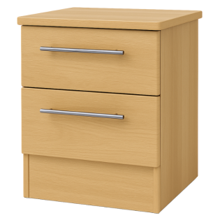 Europa Urban 2 Drawer Bedside With Lockable Top Drawer-Modern Oak