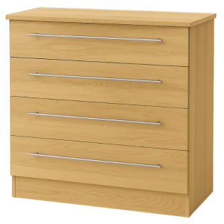 Europa Urban: 4 Drawer Chest-Modern Oak